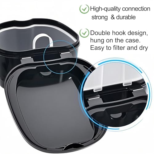 Keedolla 2 Pack Denture Bath Case Partial Denture Cup Retainer Cleaning Container, Denture Wash Container Retainer Bath Box Cup Case - Black and White - color: Black & White