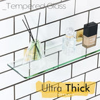 KOKOSIRI Wall Shelves 20-Inch Floating Tempered Glass Shelf Bathroom Hardware Kitchen Hanging Rack Shower Storage, Brushed Gold Stainless Steel B1107BG-L20 - color: Brushed Gold, size: 20-Inch