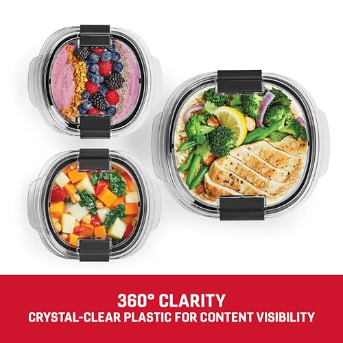 Rubbermaid Brilliance® Round Leak Proof Food Storage Containers, 6 Piece Set (Pack of 2) - size: Set of 3 Round Containers (Pack of 2)