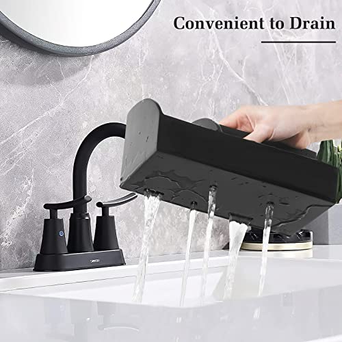 Luxspire Bathroom Counter Organizer, Toothbrush Holder for Bathroom 5 Slot, Large Bathroom Countertop Organizer Storage Marble Bathroom Accessories for Toothbrush Toothpaste, Matte Black - color: Matte Black, size: 5 Slots