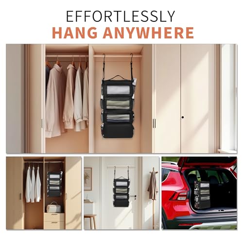 Suitcase Organizer Travel Bags Organizer for Luggage Compression Hanging Packing Cubes for Travel Carry on Closet (Bag Only) - color: Black, size: Small