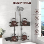 REINHARDT Adjustable Shower Caddy Hanging Rustproof Shower Caddy for Handheld Showerheads, Shower Organizer with Hooks Soap Holder, Anti-Swing Shower Rack Bathroom Accessories, Bronze - color: Bronze