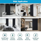 2-in-1 Blackout Curtain & Room Divider - Extra Wide & Heavy-Duty Partition Curtain for Bedroom/Office/Loft - Cheaper Than Building Walls! Black, 12.5ft W x 8ft L, 1 Panel - color: Black, size: 150"W x 96"L (Pack of 1)