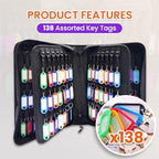 138 Position Key Organizer with Combination Lock, Waterproof Fireproof Zippered Key Case, Key Holder Box for Rental Management Real Estate Sales Hotel Executives