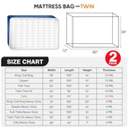 2 PK Twin Mattress Bags for Moving, Waterproof & Tear-Resistant Plastic Mattress Bag for Storage, Disposal & Moving Supplies - size: Twin,2 Pack, style: Economical Protection(1.5Mil Thick)
