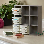 Household Essentials Grey 728-1 Deep 9 Section Drawer Organizer Box for Storage 12 in x 3.13 - color: Silver