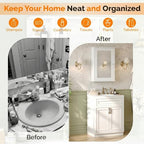 Bonnlo White Mirrored Medicine Cabinet - Wall Mounted Bathroom Storage Organizer with Single Door, 2 Adjustable Shelves & Magnetic Lock, Reversible Small Vanity Cabinet for Over the Toilet/Sink - size: Small - Mirrored