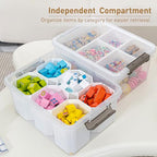 Citylife 17 QT Plastic Storage Box with Removable Tray and 6 Detachable Tall Inserts Craft Organizers and Storage Clear Storage Container for Organizing Crayon, Craft, Sewing, Playdoh, 2 Packs - size: 17 Qt- 2 Pack- W