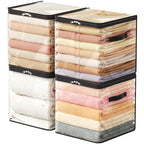 Lifewit 4 Pack Clear Clothes Storage Bags, Sweater Storage with Zipper, 36L Vinyl Foldable Moving Bags, Storage Container for Blankets Bed Sheet Sweater Yarns - size: 36L