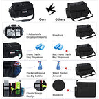 Large Cleaning Supplies Organizer-Cleaning Caddy Organizer With Handles & Shoulder Strap-Cleaning Bags for Cleaning Suppliers-Housekeepers Wearable Cleaning Tote Upgraded - color: Black