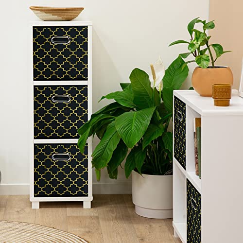 Black Foldable Storage Cubes Bins , Fabric Storage Box Cubes Organizer Baskets with Dual Handles for Home Organizer Black Gold - color: Black Gold, size: 1 Pack