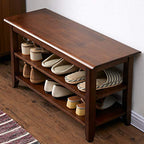 XKZG Storage Bench Wooden Shoe Rack Bench Rustic Solid Wood Entryway Bench (Brown,31.5") - color: Brown, size: 31.5"W x 11.8"D x 16.5"H