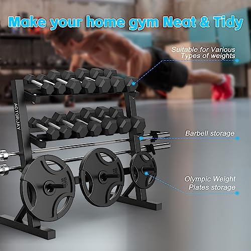 Dumbbell Rack Home Gym Adjustable Weight Rack Dumbbell Storage Rack Multi-layer Weights Stand for Dumbbells/Kettlebells/Weight Plates and Weight Bar(Rack Only)