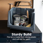 IRIS USA Open Front Storage Bins, Large - 3 Pack, Heavy Duty Garage Storage, Stackable Storage Bins, Tools Hose Household Product Sporting Goods, Wide Open Front, Interlocked Secure Stacking, Gray - size: Large - 3 Pack