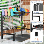SNSLXH 2-Tier Over The Sink Dish Drying Rack, Kitchen Large Dish Drying Rack Over The Sink, Suitable for Most Sinks, Effective Dish Drying, Kitchen Drying Rack（26.57"-35"） - size: Large 2 tiers 3 baskets