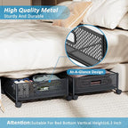 Under Bed Storage with Wheels 47.2"(L)/57.6L Large Rolling Under Bed Storage, Metal Underbed Containers on Wheels, Tool-Free Assembly Foldable Metal Underbed Drawers for Shoes Clothes Toys - size: 2 Pack (47.2×15.7")