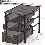 Simple Houseware Stackable 3 Tier Sliding Basket Organizer Drawer, Bronze - color: Bronze, size: 3-Tier