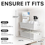 Simple Houseware 2 Tier Bathroom Organizer Tray Pull-Out Sliding Drawer, Under Sink Storage, White - color: White