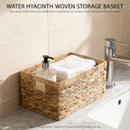 Storage Container, Natural Water Hyacinth Storage Bins Rectangular Basket,Arts and Crafts. - size: Medium