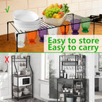 Freezer Shelf Rack - Expandable Freezer Shelves Shelf with Anti-Slip Feet, Adjustable Wire Racks for Cabinets, Top Freezer, Kitchen Pantry, Counter, Spice & Dish Cupboard Storage