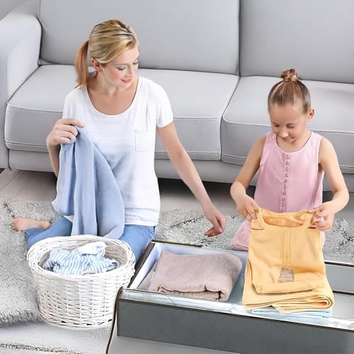 90L Under Bed Storage Containers, Closet Organizers and Storage Bins, Foldable Underbed Storage Bags for Blankets, Towels, Comforter, Sweaters, Linen Sheets, Wrapping Paper(Grey, 6 Pack) - size: 6 Pack