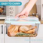 Vtopmart 220oz + 76.4oz Extra Large Glass Storage Containers Set, Meal Prep Food Container Sets with Snap Airtight Lids for Roasting Turkey, Rotisserie Chicken, Baking, Watermelon Storage, BPA Free - size: 2pack 220oz+76.4oz