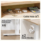 TIQLAB Standing Desk with Two Drawers, Stand Up Standing Desk Adjustable Height, Electric Sit Stand Table with Storage Shelf and Splice Board, 63 * 24 inch, Maple - color: Maple, size: 63*24 inch without keyboard tray