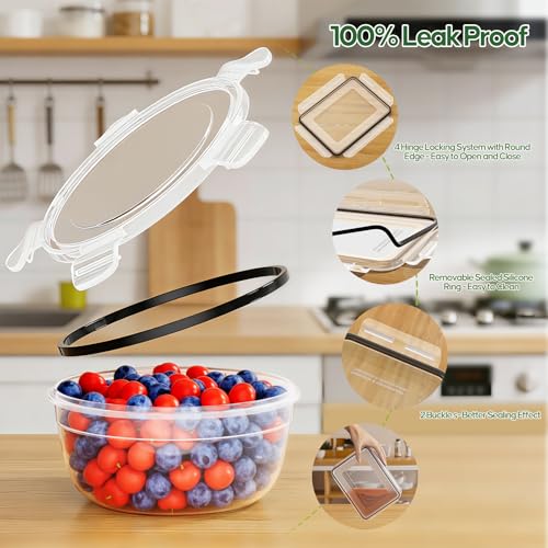 62 PCS Large Food Storage Containers with Lids Airtight (31 Lids &31 Containers) - Leakproof Meal-Prep Containers for Kitchen Storage Reusable Plastic Microwave/Dishwasher Safe with Labels & Pen - color: 31 Pack