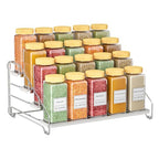RCHYFEED Spice Rack Organizer for Cabinet, 4 Tier Spice Rack, Depth Adjustable Spice Organization for Cabinet Easy Visibility, Tiered Adjustable Spice Shelf for Kitchen Countertop Pantry Cupboard