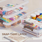 Citylife 3 PCS Plastic Storage Bins with Latching Lids Portable Project Case Clear File Box Stackable Storage Containers for Organizing A4 Paper, Photo, Document, Scrapbook - size: 5QT, style: 3 PCS