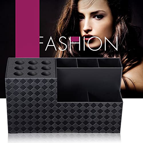 Noverlife Hairdressing Scissors Holder Shears Block, Barber Shop Scissor Organizer Stand, Hairdressing Tools Storage Box for Hairstyling Combs Clips Brushes, Salon Barber Scissor Holder Rack - color: Black