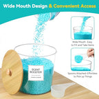 Laundry Pods Container & Dryer Sheet Holder, Laundry Room Organization and Storage Jars with Lids, Labels & Scoops for Powder Detergent Scent Booster - color: Wood