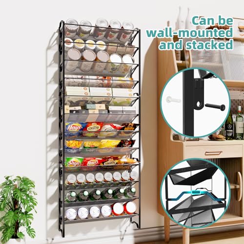 Simple Trending Spice Rack Organizer with 32 Empty Spice Jars, 64 Spice Labels, Chalk Marker and Funnel Set for Cabinet, Countertop, Kitchen, Pantry or Wall Mount, Black
