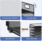 2 Pack 7 Tier Paper Organizer - Mesh Desktop File Holder with Handles for Office School Desk, Black - color: 2Pack Black