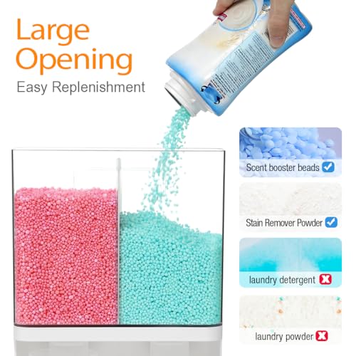 Conworld Laundry Detergent Dispenser, Scent Booster Beads Dispenser for Laundry Room Organization, Suitable for Beads, Stain Remover Powder - color: A-White