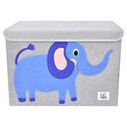 CLCROBD Foldable Large Kids Toy Chest with Flip-Top Lid, Collapsible Fabric Animal Toy Storage Organizer/Bin/Box/Basket/Trunk for Toddler, Children and Baby Nursery (Elephant) - color: Elephant