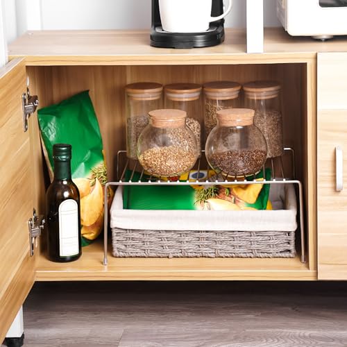 Tomorotec Space-Saving Stainless Steel Storage Rack, 12.8-22.8 in, Silver, Easy to Install, Versatile Design - color: Silver-1Pcs
