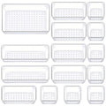 Manalete Drawer Organizers Set of 15, 4 Sizes Clear Plastic Drawer Organizers and Storage Bins for Kitchen, Bathroom, Office, Dresser Desk Drawer Organizer Tray for Jewelry, Makeup, Junk, Gadgets - size: 15Pack(0-0-1-2-5-7)
