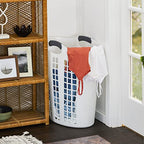 Gracious Living Easy Carry Flex Hamper, Large 87.5 Liter Lightweight Plastic Ventilated Laundry Basket Clothes Bin with Handles, White 3 Pack - size: 3 Pack