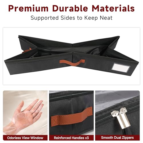 Under Bed Storage with Wheels Set of 2, Underbed Storage Container with Clear Lid Cover, 6.7 Inches Height Rolling Under Bed Drawer Storage Basket Bin Shoe Organizer for Cloth Sheet Sweater, Black - color: Black