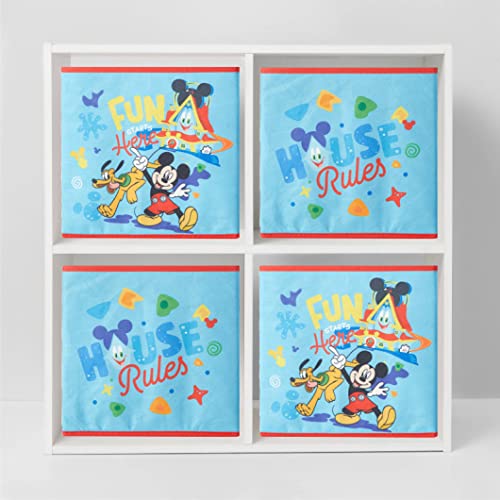 Nickelodeon Baby Shark Set of Two Spacious Collpasible Storage Cubes, 10"x10" - color: Mickey Mouse / Blue