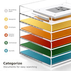 4 Tier Stackable Letter Tray, Acrylic Paper Organizer File Trays Paper Sorter, Clear Office Supplies Accessories for Letter/A4 Size Folders Documents 12.4inx8.86inx6.65in - style: Ultra-thin 4Tier trays