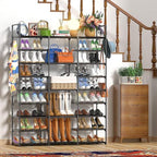 Kottwca 9-Tier Metal Shoe Rack Organizer for 50-55 Pairs - Space Saving Shoe Storage Shelf for Entryway, Closet, Bedroom, Hallway - size: 3 Row 9 Tier