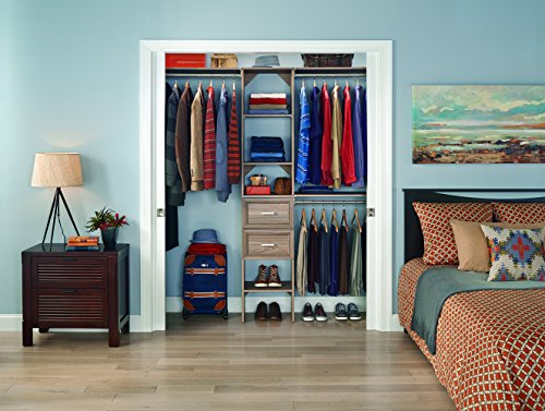 ClosetMaid SuiteSymphony Closet Organizer with Shelves and 2 Drawers, 16-Inch-Natural Gray - color: Natural Gray, style: Closet Organizer w/Shelves, 2-Drawers