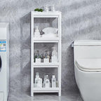 HIEEY 4 Tier Bathroom Shelf,Bathroom Rack, Shelves Organizer, for Bathroom Laundry Pantry Kitchen Narrow Places