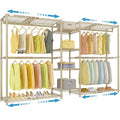 VIPEK X3 Expandable Heavy Duty Clothes Rack Adjustable from 5'2" to 8' with Adjustable Shelves and Hanger Rods, Large Freestanding Clothing Racks Reach-in & Walk-in Closet, Max Load 1210LBS, Gold - color: Gold, size: X3