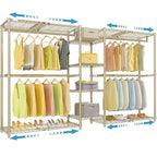 VIPEK X3 Expandable Heavy Duty Clothes Rack Adjustable from 5'2" to 8' with Adjustable Shelves and Hanger Rods, Large Freestanding Clothing Racks Reach-in & Walk-in Closet, Max Load 1210LBS, Gold - color: Gold, size: X3