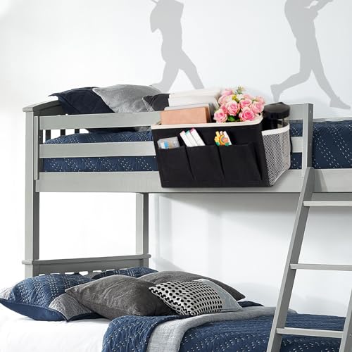 Bedside Storage Caddy/Bedside Hanging Storage Bag for Headboards Bunk Beds Dorm Rooms Book Phone Magazine Holder (New Black) - color: New Black