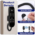 2Pcs Magnetic Remote Leash Control Holder with Spring Ropes Safely Secure TV Remotes & Small Items Retractable Anti-lost Rope Organizer with Adhesive for Projector TV Air Conditioner Remotes