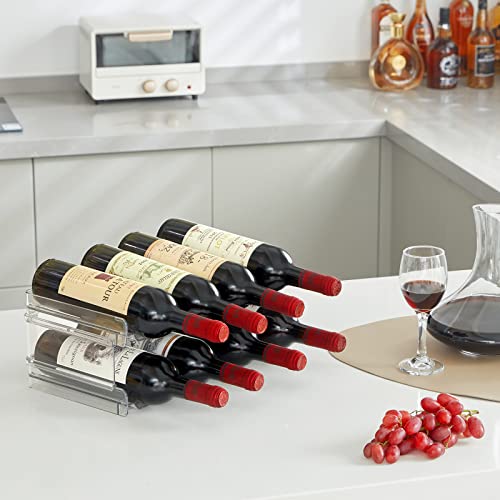 Lifewit Stackable Water Bottle Organizer for Cabinet, Plastic Bottle Holder Fits Bottles/Tumblers up to 3.8" Diameter for Pantry/Countertop, 2 Tier Holds 8 Bottles 38 x 20 x 15 cm/15 x 8 x 5.7" - size: 2 Tier-8 Bottle